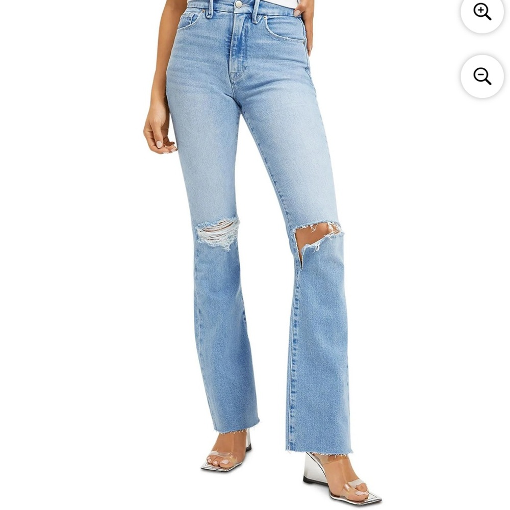 Anthropologie Light Blue Distressed Flare Jeans